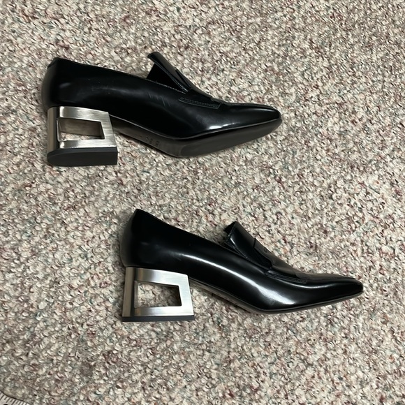 New Vic Matie silver open block heel loafers - Picture 7 of 10